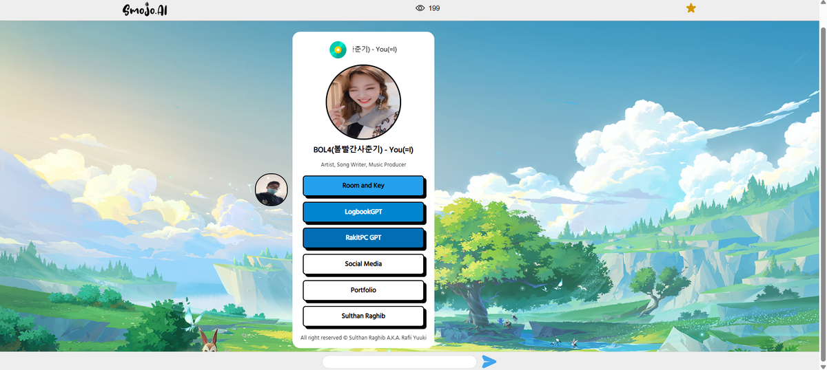 Rafii Yuuki Chatbot project screenshot